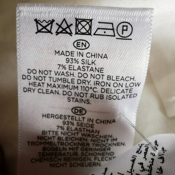 NWT Hobbs London Silk V-Neck Long Sleeve Ivory Button Blouse - Sz 6 - Picture 11 of 12